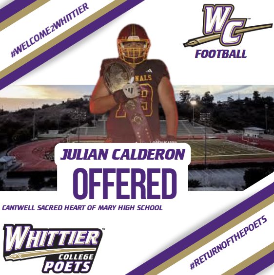 JulianEC0817's tweet photo. Blessed to receive my second collegiate offer from Whittier College #GoPoets https://t.co/4TmdEN9LFD