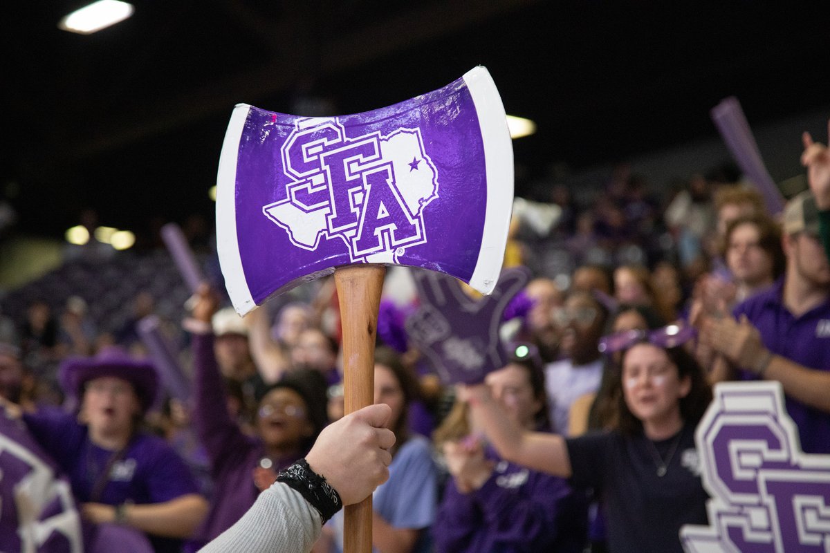 SFASU's tweet photo. Axe 'em! #SFASpiritFriday #LumberjackPride https://t.co/d9bIWaT3De