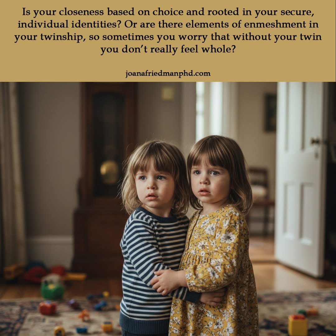 Is your bond with your twin rooted in choice, security, and two solid identities? Or does it sometimes feel like without your twin, you’re not quite whole?
#Twinship #TwinBoundaries #HealthyAttachment
#Enmeshment #Individuation #AdultTwins
#SelfIdentity #TwinPsychology
