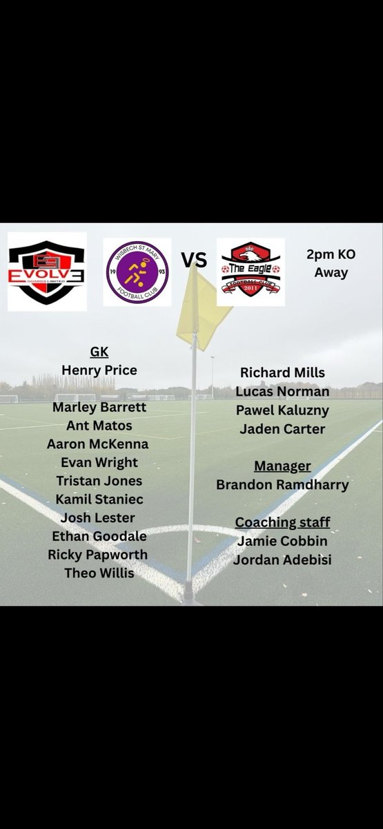 💜 we are away to <a href="/TheEagleFC2011/">The Eagle Football Club</a> tomorrow , the boys will be looking to stay top of the table with a win . 2pm kick off 💜