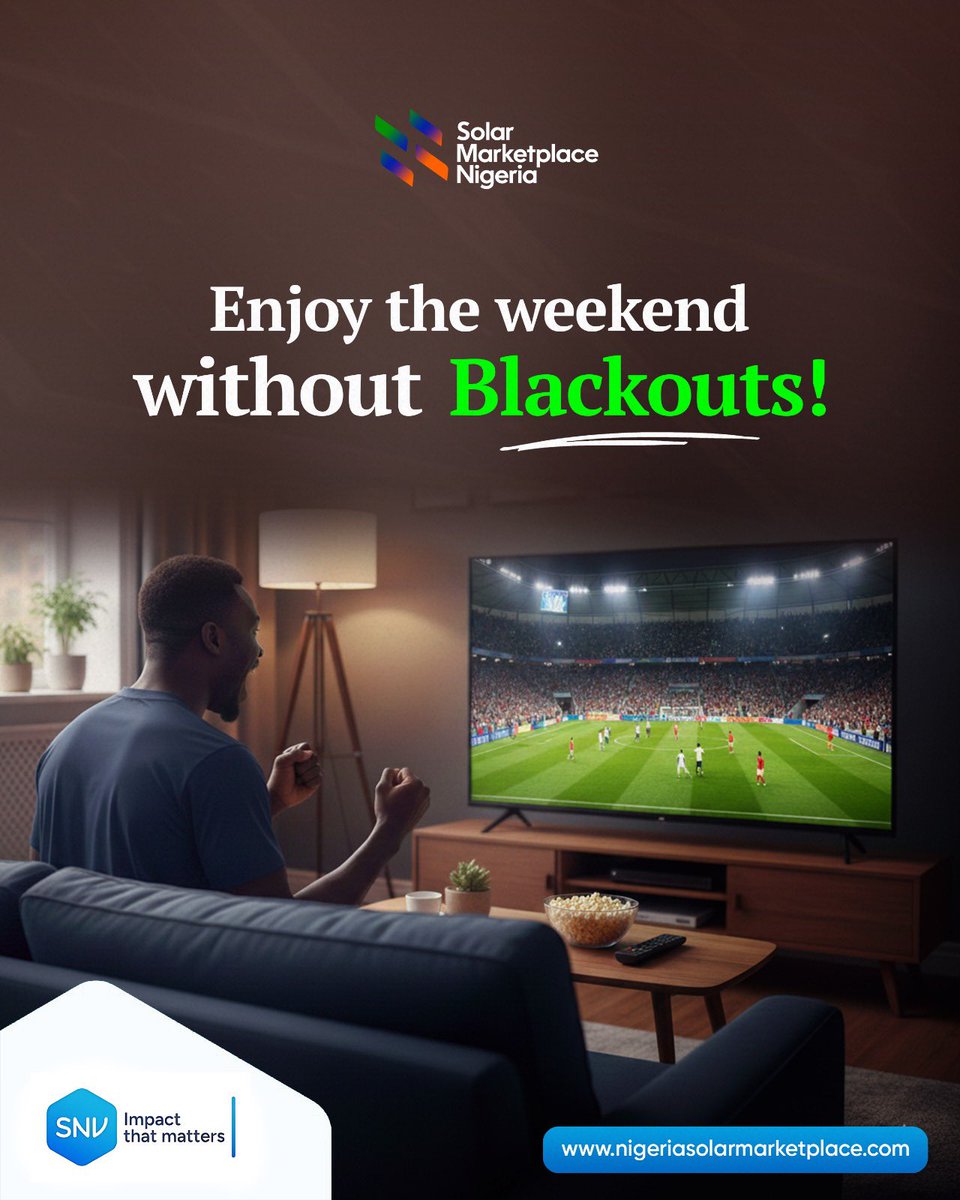 Your weekend plans shouldn’t relay Nepa. Solar keeps the music loud, the drinks cold, and your mood intact.

#NigeriaSolarMarketPlace #SNV #Solar