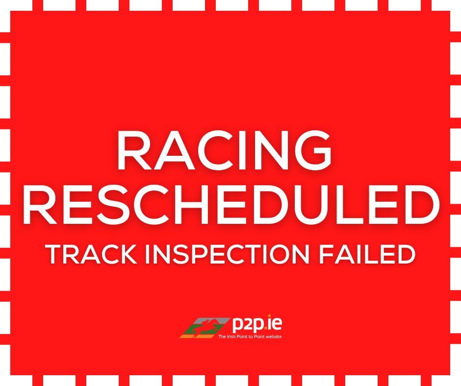Following an inspection, the track at Wexford (F) Ballinaboola was found to be unfit for racing. With an adverse weather forecast, the Point to Point fixture on Sunday 1 February has been cancelled and rescheduled to Saturday 7 February, original entries will stand.