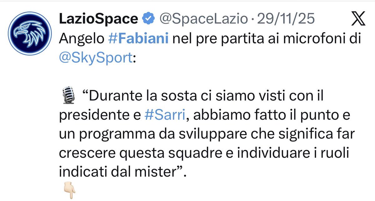 SpaceLazio's tweet image. Queste erano le dichiarazioni di #Fabiani e #Lotito, rispettivamente del 29/11 e del 16/01.
Venduto l’asse centrale della squadra (#Romagnoli, #Guendouzi, #Castellanos), per prendere #Leite (?), #Taylor (che non è il sostituto di Guendouzi) e una giovane punta dal Salisburgo.