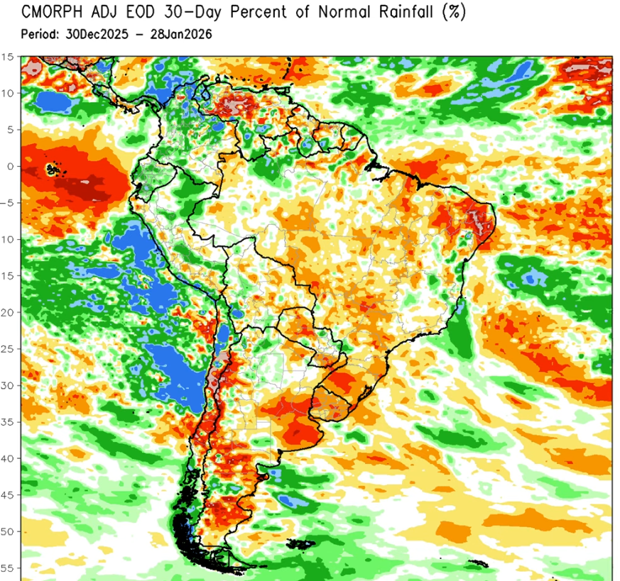 247dotAg's tweet photo. For South America, no change for northeastern Argentina and southern Brazil. https://t.co/v42P7uXFug