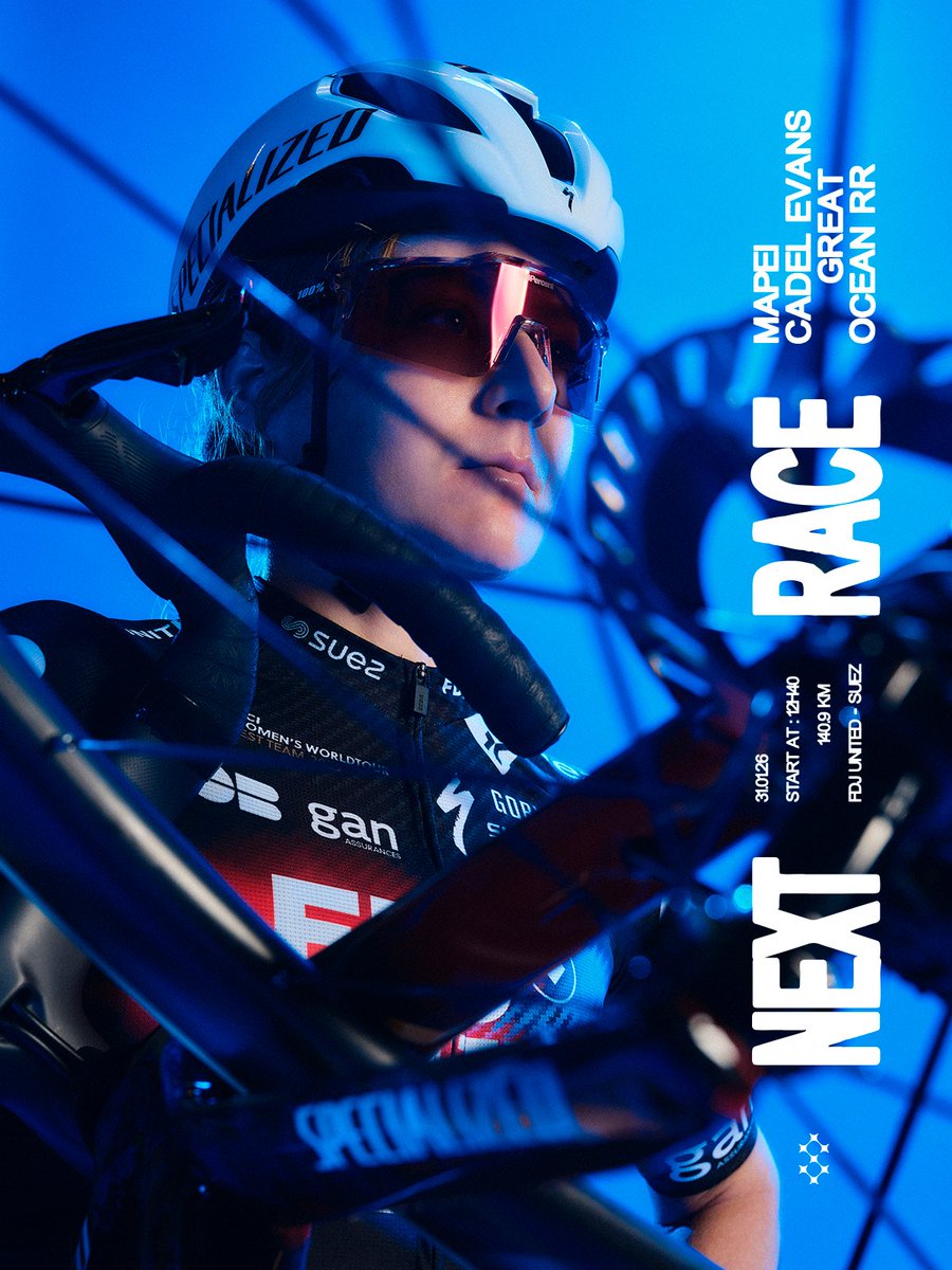 FDJ_SUEZ's tweet photo. Our squad is ready to take the start at the Cadel Evans tomorrow ๐ฉต
START โโ 12:40
#NextRace #CadelEvansGreatOcean https://t.co/CvIxRUpCHS