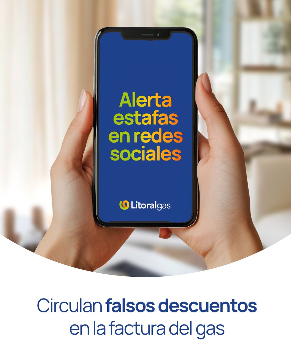 Alerta estafas en redes! 🚨
Circulan falsos descuentos en la factura del gas

Perfiles falsos en Facebook e Instagram ofrecen rebajas inexistentes para obtener datos personales. No caigas en la trampa.

Leé la información completa:
litoralgas.com.ar/site/noticias/…