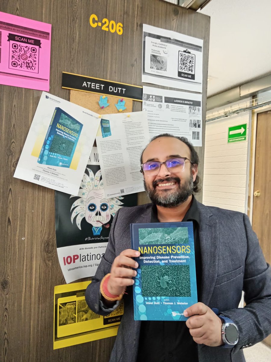 DuttAteet's tweet photo. Feeling  very happy and grateful today. I’m excited to share that my edited  book, co-authored with Dr. Thomas J. Webster and published by @worldscientific, is now available: Nanosensors: Improving  Disease Prevention, Detection, and Treatment. https://t.co/8U3RglrZVg). @UNAM_MX https://t.co/UcX4lMyiWt