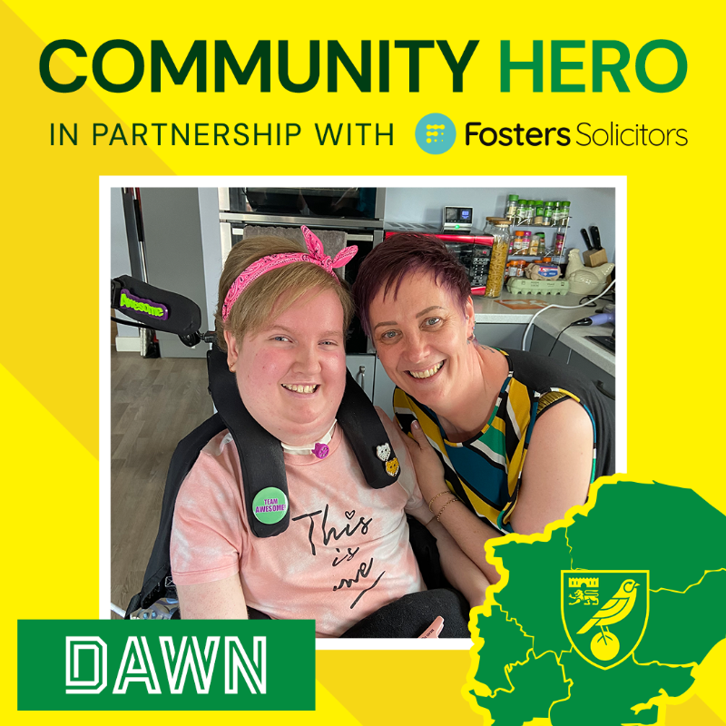 NorwichCityFC's tweet photo. This weekend we remember the late Dawn Lossau for her fundraising and volunteering efforts with @finnbarsforce 💛

Read more about our @FostersSol Community Hero 👇