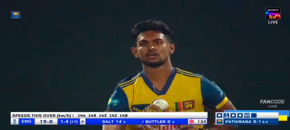 Crick_logist's tweet photo. Very good signs by Pathirana.
Bowled an absolute gem of a first over with top speed touching "148kmph" 😳😳😳
Bas Bhai IPL tak fit rahna 😭
#KKR
#EngvsSri https://t.co/oG9e2YEnes