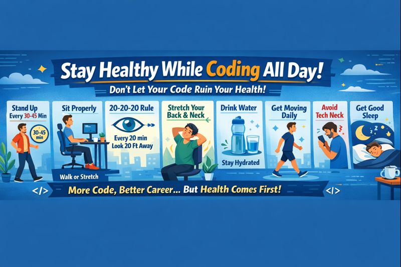freeabdurrahim's tweet photo. How to stay healthy while sitting all day

#HealthyLifestyle #WorkLifeBalance #StayHealthy #HealthyHabits
#HealthyCoder #ProgrammerLife #DeveloperLife #CodingLife https://t.co/KM94USD4sX
