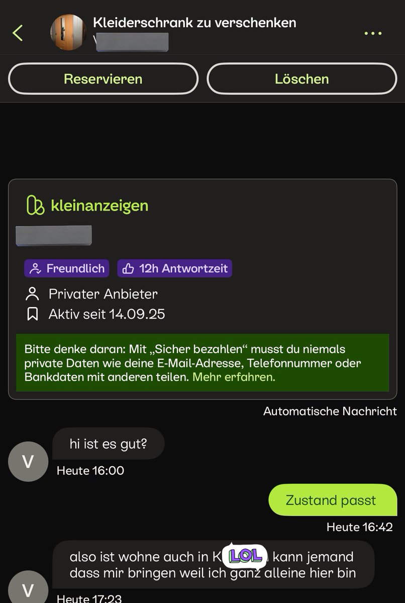 BaseChatKanake's tweet photo. Ja Bruder ich bringe dir den Schrank den ich verschenke um ihn nicht entsorgen zu müssen https://t.co/CG9dVJRe5x
