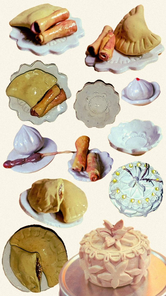 FruitlerDoodler's tweet image. [sculpts] Various small gifts for a special friend. 🧡 #sculpt #polymer #miniature