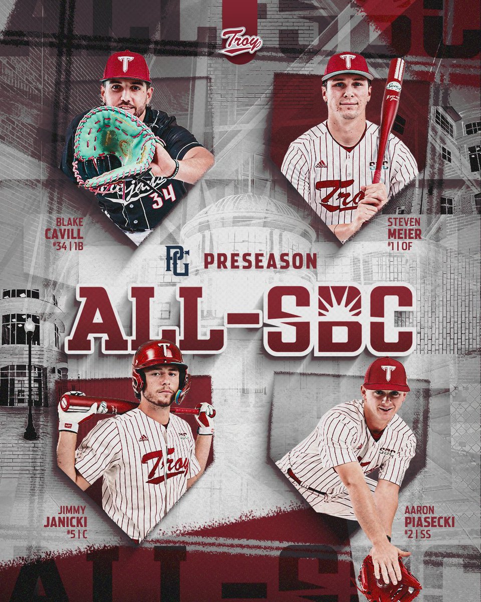 Our <a href="/PGCollegeBall/">PG College Baseball</a> Preseason All-Sun Belt honorees⚔️

#WTD | #OneTROY⚔️⚾️