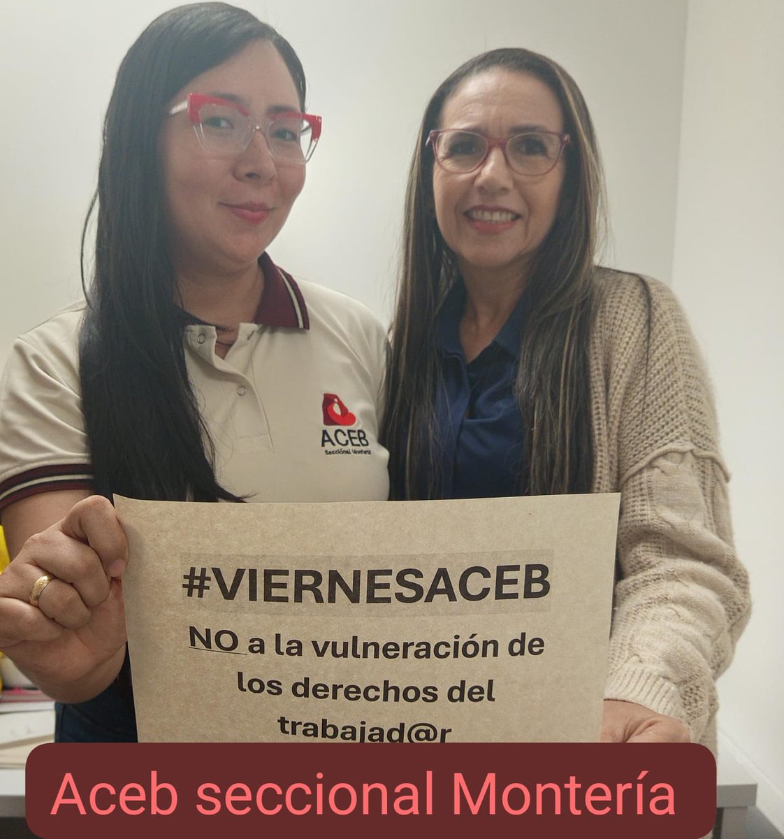 En los bancos no somos números, somos trabajadores con derechos. Basta de presiones, amenazas y metas imposibles.
Respeto y dignidad laboral ya!
#ViernesDeAceb <a href="/acebnacional/">ACEB</a> <a href="/cutcolombia/">Central Unitaria de Trabajadores</a> <a href="/cutcordoba/">EJECUTIVO CUT CÓRDOBA.</a> <a href="/Ademacor/">Ademacor</a>