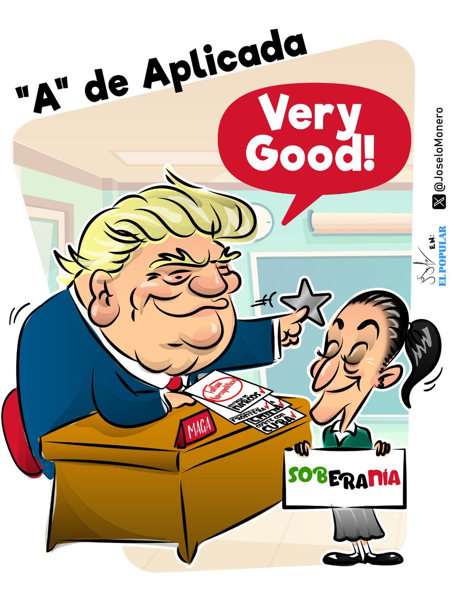 😎 Claudia Sheinbaum: Presidenta con “A” de Aplicada
.
.
.
🔥

👉🏼 Así cerramos la semana con el cartón de <a href="/joselomonero/">Joselo Monero</a> 

elpopular.mx/secciones/mund…