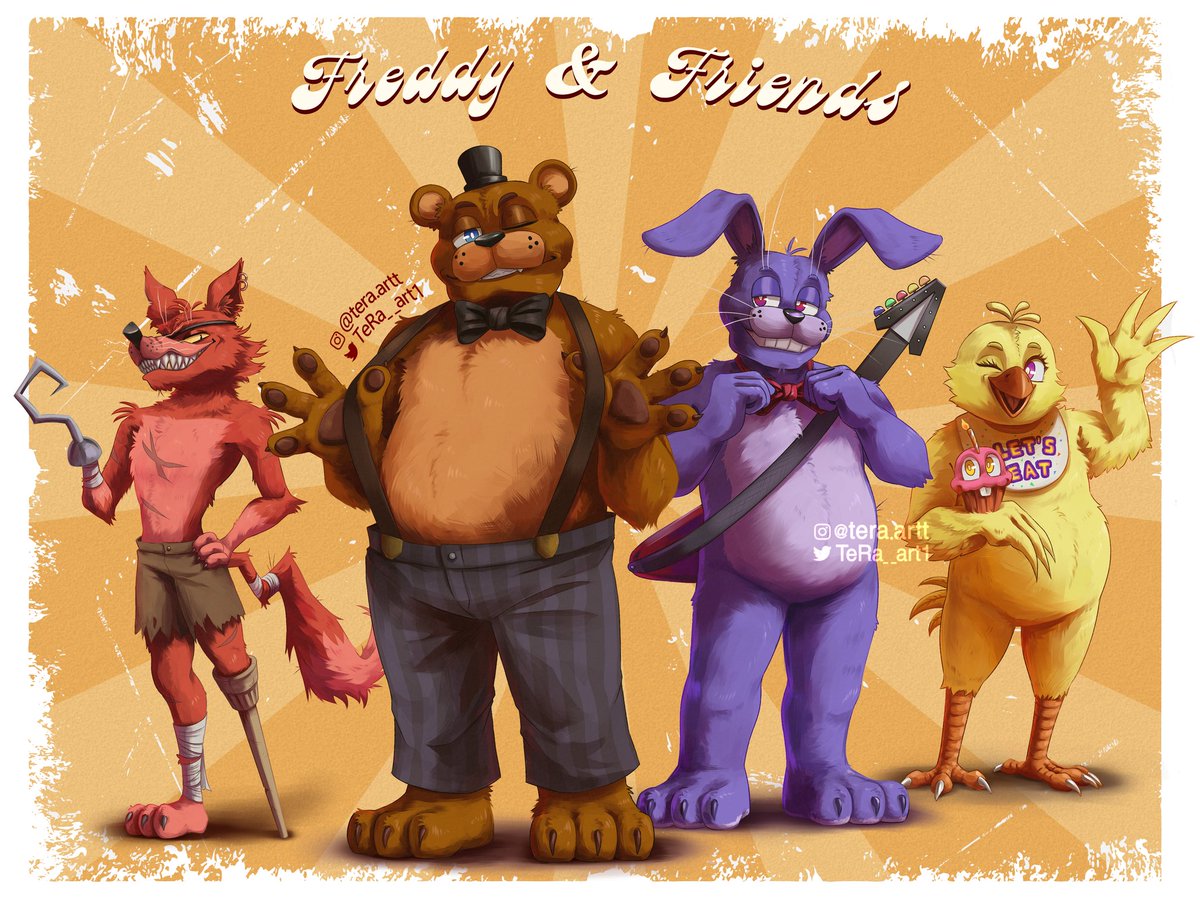 Freddy and Friends!!!🍕 #FNAF #fivenightsatcandys #fnaffanart