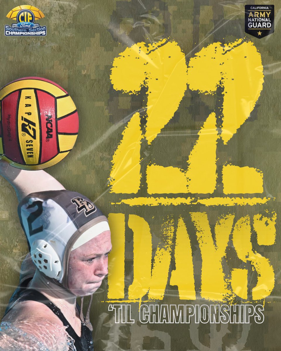 CIFSS's tweet photo. TAKE YOUR SHOT! 🥅

The 2026 CIF-SS @SoCaliFord Girls Water Polo Championships is just over 3 weeks away! Check back later today for Pairings Day!

Our partners @caarmyguard would like to wish all Girls Water Polo athletes good luck this post season! 🍀

#CIFSSGWP https://t.co/9SaW0ti7TA
