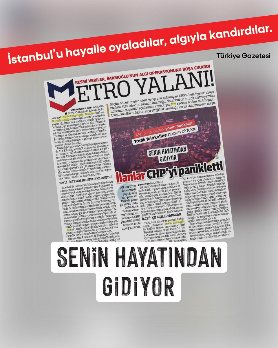 İstanbul’da ulaşım plan değil, sabır testi.
Her gün bambaşka problemlerleyiz!
#SeninHayatındanGidiyor