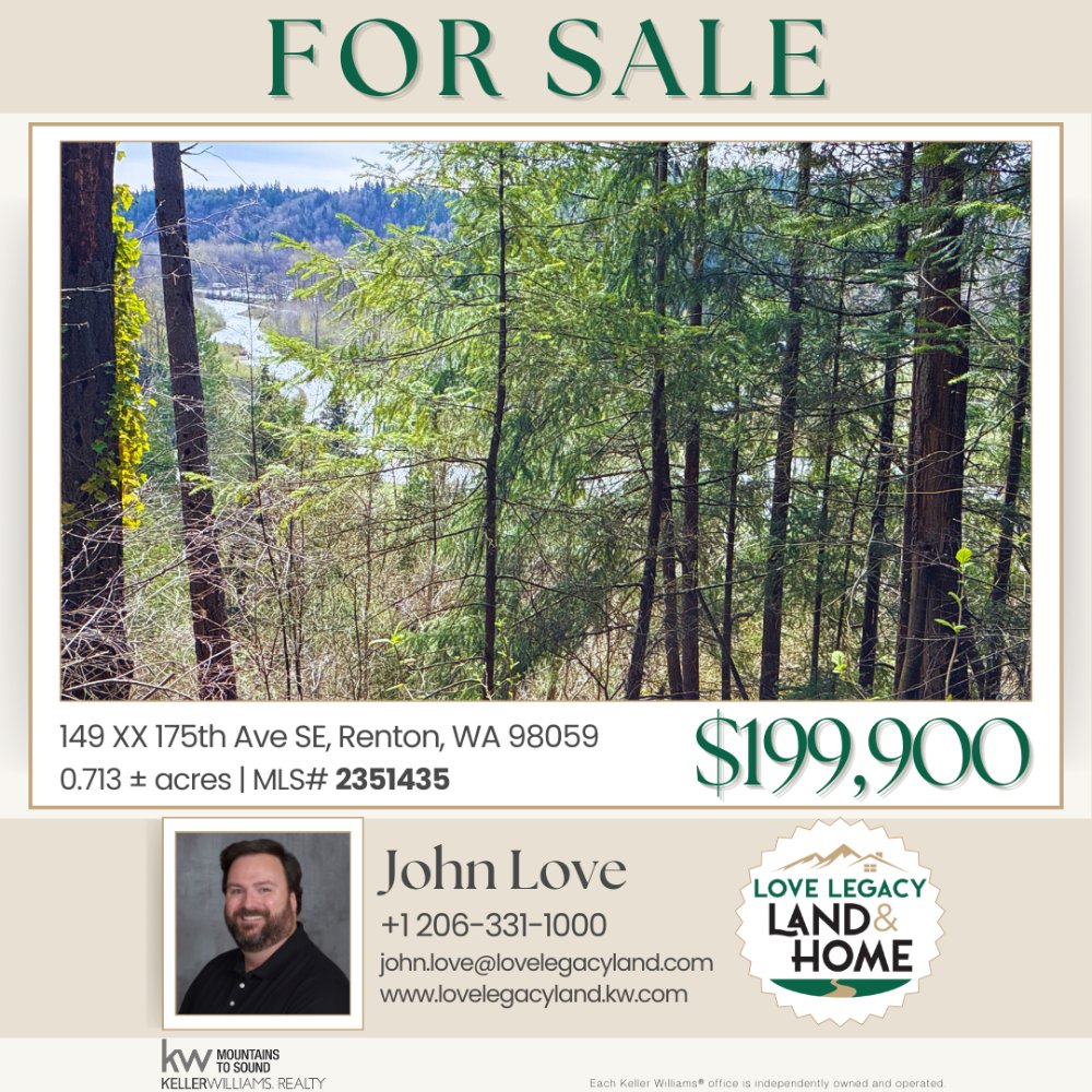 LoveLegacyLand's tweet photo. 🏡 Renton (Maplewood Heights) – 0.71 Acres!
Private view lot w/ utilities in street. Wetland, perc, geotech &amp; topo done. Site plans &amp; home drawings ready. Owner financing available!

#LoveLegacyLandAndHome #RentonLand https://t.co/i6Lbb1DUvM