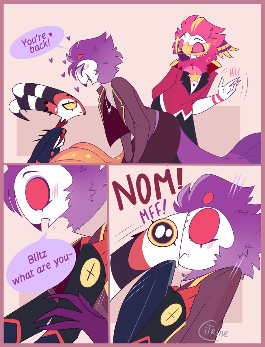 Citrine90's tweet photo. Blitzy, you're so cute, but you're not a bird, you're a lizard.Stolas loves you for being a lizard,be a lizard🦎💕
#HelluvaBoss #Stolitz #Stolas #Blitz #Vassago https://t.co/dAmtXJtIY9