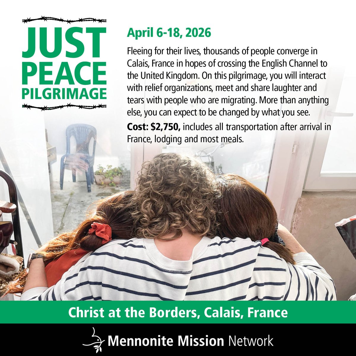 Calais, France, is a migration hotspot that is relatively unknown to people in the United States. Thousands of people migrate to Calais in hopes of entering the UK.

Join Mission Network on this pilgrimage! Registration deadline is February 15.

ow.ly/89eG50XATFp