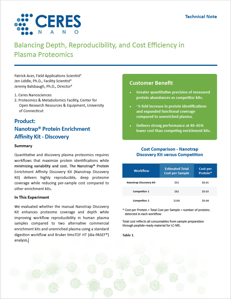 CarynTyler73106's tweet photo. Deep proteome coverage. Improved reproducibility. Greater cost efficiency.

In this co-authored tech note with the University of Connecticut Proteomics & Metabolomics Facility, we benchmark plasma proteomics workflows and share practical, data-driven insights to help optimize your lab’s performance.

Read and download here: https://t.co/kPj6xOUEeN
Curious to know more? Contact us: sales@ceresnano.com. We're happy to help!

#proteomics #Nanotrap #UConnResearch