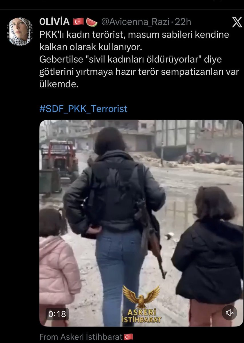 chesamra's tweet photo. This despicable woman, linked to ISIS, is nothing but a terrorist. She fights fearlessly to protect herself and her children from monstrous jihadists, and jihadists like these are now targeting her.

Do we always have to provide proof to be taken seriously? @UN @LindseyGrahamSC   
#KurdsUnderAttack