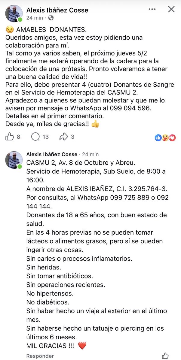 Se agradece RT y donantes de sangre para un amigo
<a href="/robertmoreactor/">robert moré</a> <a href="/diegodelacurva/">Min. Diego González González</a> <a href="/salocinuy/">Nicolás de León</a>