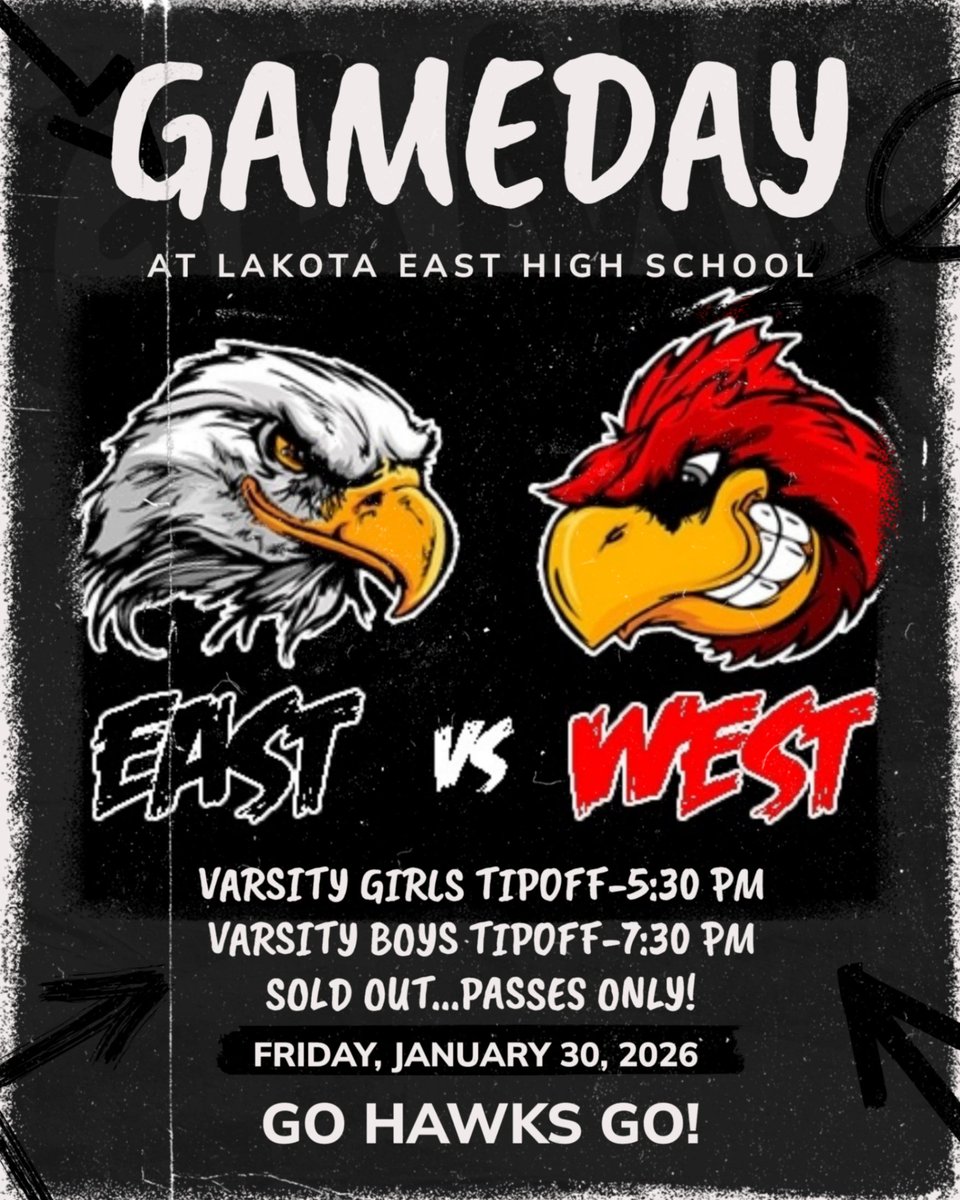 The East vs. West Boys and Girls Basketball Game is a sellout...PASSES ONLY TONIGHT!