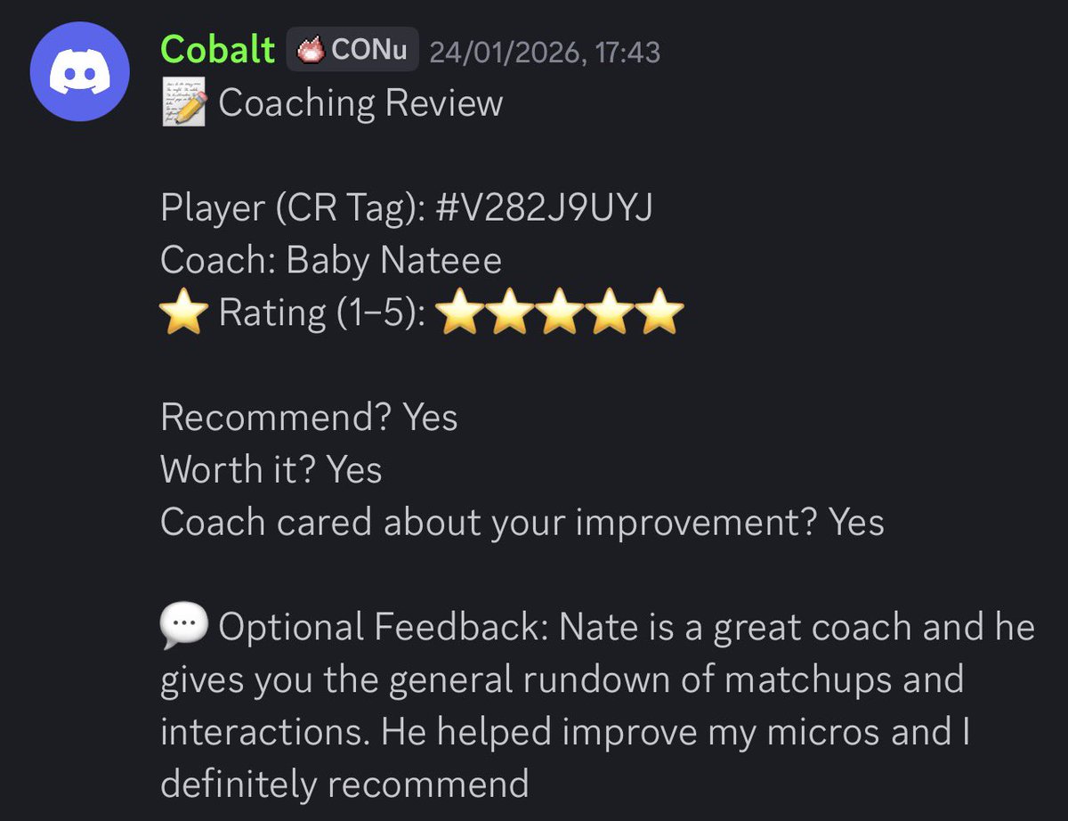 5⭐ review secured.
Seems like Baby Nateee knows a thing or two 😜

#ClashRoyale #RoyaleAcademy