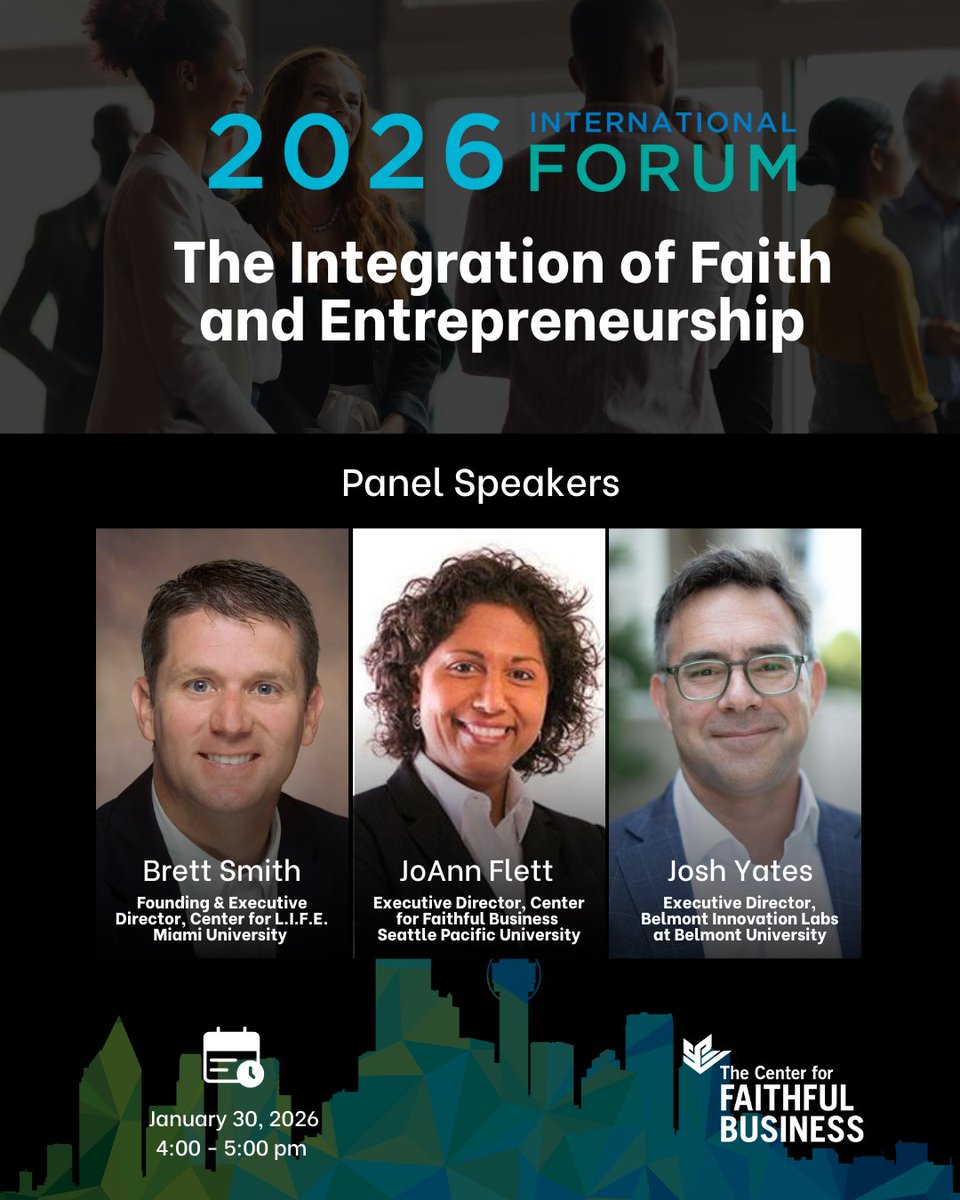CFB_SPU's tweet photo. Faith + entrepreneurship are shaping the future of higher education.

JoAnn Flett, Executive Director of the Center for Faithful Business at Seattle Pacific University, will be speaking at the CCCU Forum on how faith and entrepreneurship can renew teaching, research, and service. https://t.co/zknWli649o