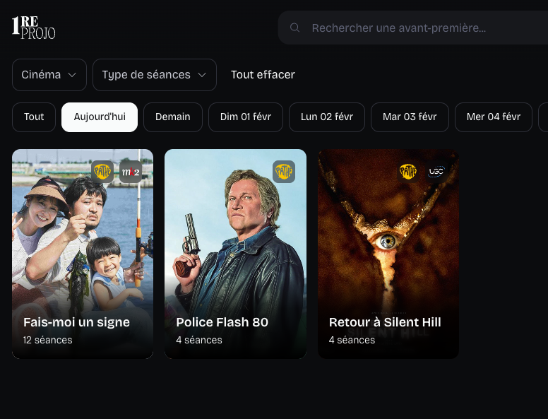 gil2chill's tweet image. Petit tour sur le site de @premiereprojo au cas où, l'outil diabolique qui évite les étourderies.
Merci l'équipe, c'est vital, votre site. Et très joli.
#cinema #projo #avantpremiere
premiereprojo.fr