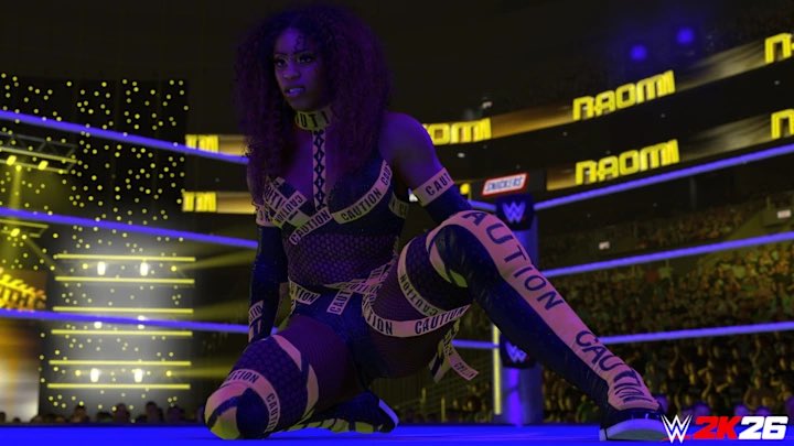 divadadde's tweet image. FIRST LOOK AT NAOMI IN #WWE2K26 ⚠️