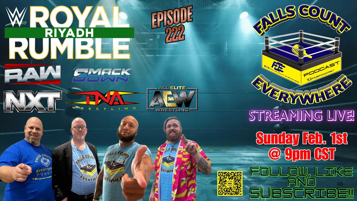 FCEpodcast's tweet image. If 2's your lucky number this don't miss out THIS Sunday night LIVE at 9pm Central for Episode 222 as we recap the Royal Rumble plus also debate the Top 5 performers in Royal Rumble history! #WWE #RoyalRumble  #WWERaw  #SmackDown  #WWENXT  #WrestleMania #TNAiMPACT #AEW #ROH…