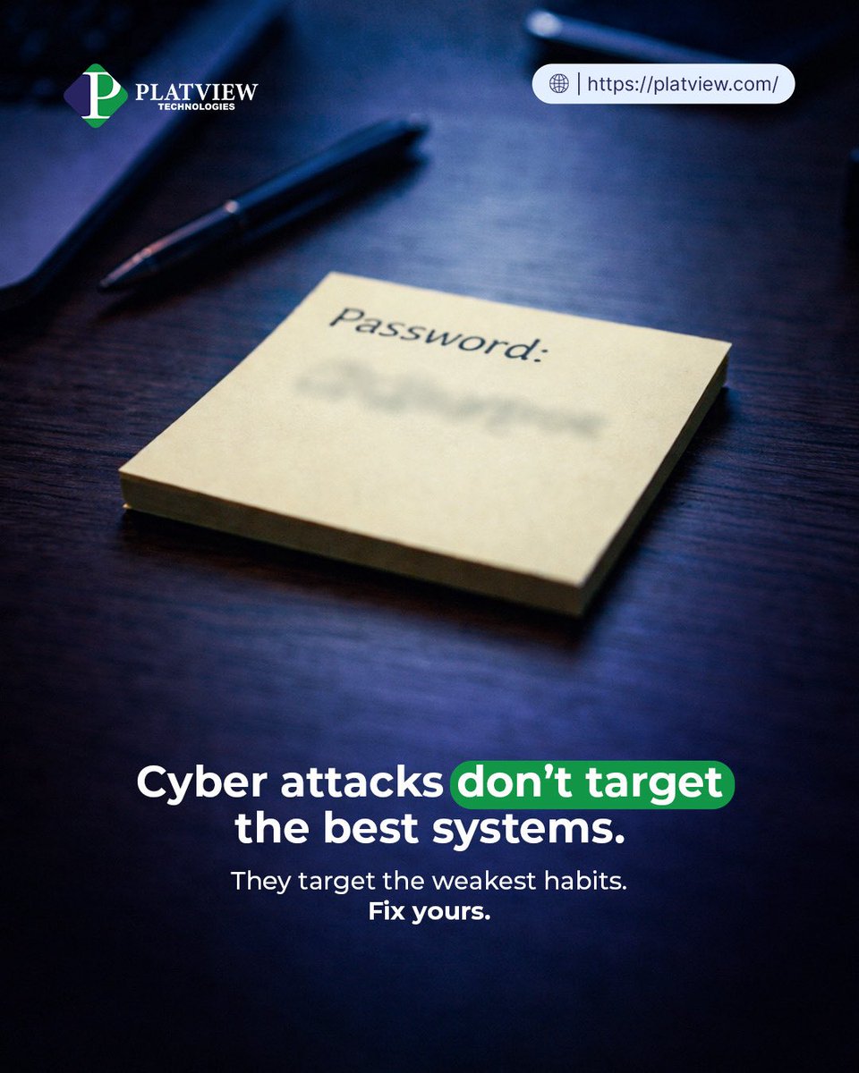 platviewtech's tweet photo. Cyber attacks don’t target the best systems..they target weak habits.
Ensure your passwords are strong, your software is updated, and your access is secure before it’s too late.⏰
Stay protected!
#cybersecuritytips #platviewtechnology https://t.co/ER38bkHwPa