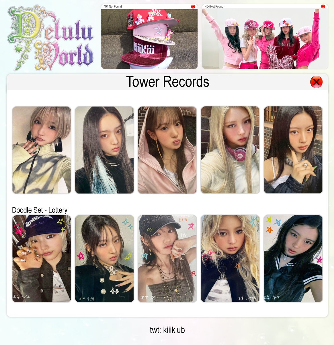 KiiiKiii Delulu Pack [The 2nd EP] OT5 Tower Records Photocard