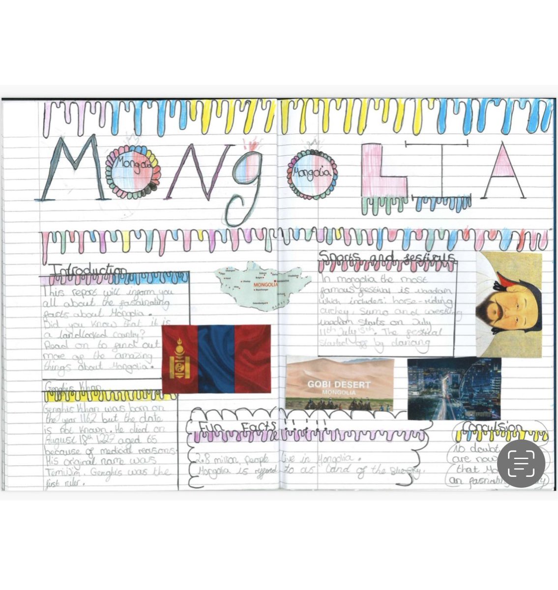 Y6 published double-page spreads inspired by The Unforgotten Coat, sharing their learning from the Mongolia-themed literacy unit through thoughtful writing and design. <a href="/PrimaryMay/">Princess May Primary School</a>