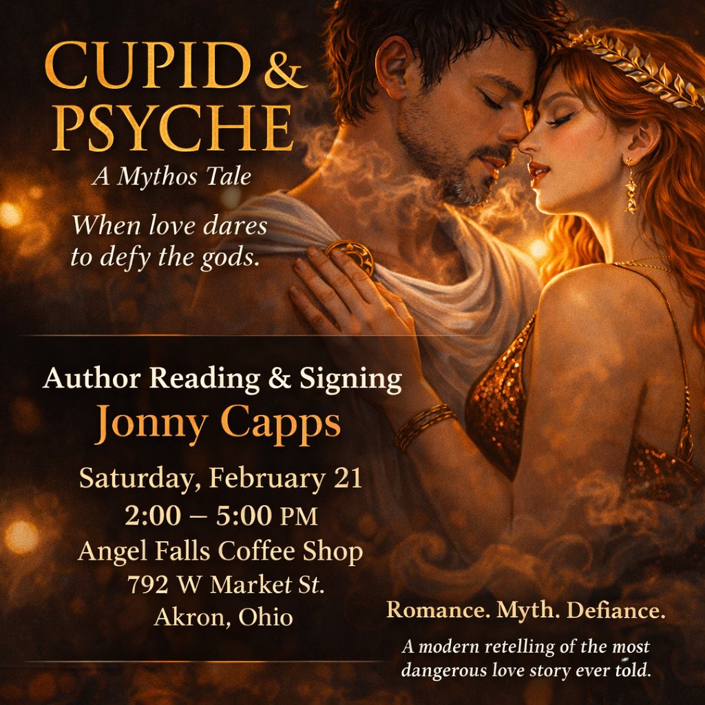 jonnycapps's tweet photo. Come hang out! #Akron #mythology #localauthor #Romance https://t.co/M0Ph5wfYPk