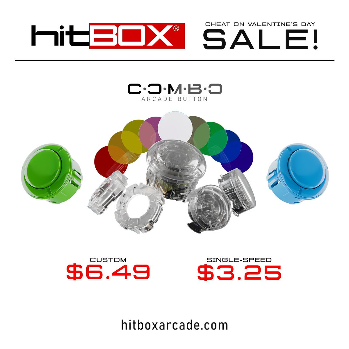 hitboxarcade's tweet photo. C.O.M.B.O. Buttons
$6.49 for the CUSTOM speed option
$3.25 for each of the single-speed options
https://t.co/hF3nXxhsbT
#COMBObutton https://t.co/6OopHKufZX