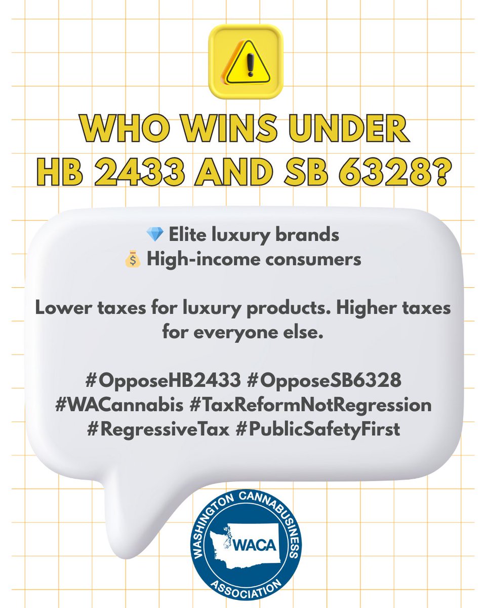WaCannabusiness's tweet photo. #OpposeHB2433
#OpposeSB6328
#WACannabis
#TaxReformNotRegression
#RegressiveTax
#PublicSafetyFirst https://t.co/fydt4kBgRB