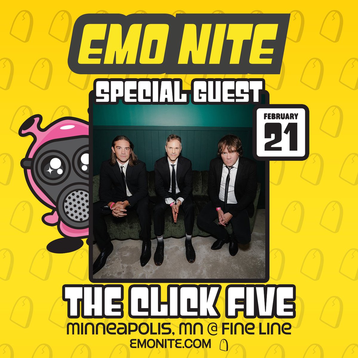 Calling all millennials! We're thrilled to be playing an acoustic set and DJing some of our favorite tracks at <a href="/emonitela/">emo nite</a> Minneapolis on February 21st. Get your tickets at pear.us/the-click-five