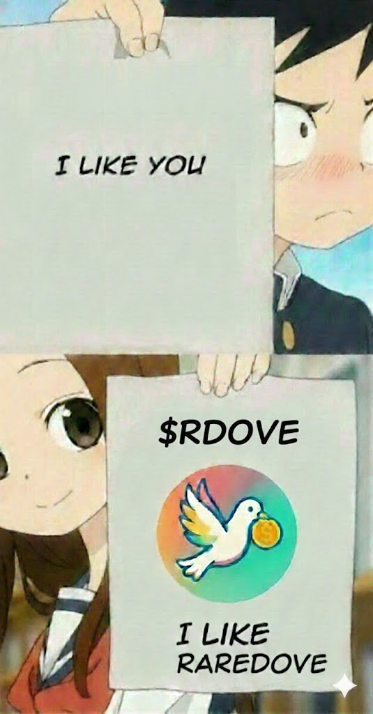 encryptMekk's tweet photo. Why stick with love when you can just love $RDOVE, a humanitarian project that makes a difference 

Build with RareDOVE

#RDOVEMEME https://t.co/l301uwh8IW