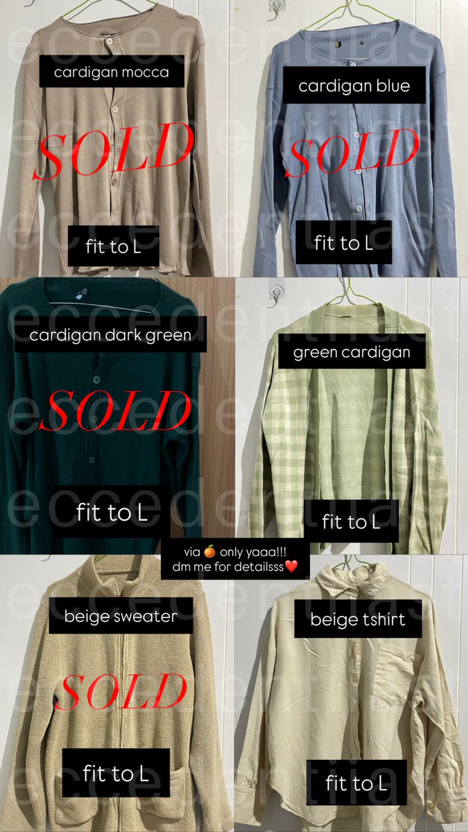 ayooo yang butuh cardigan atau atasan murahh meriaahhh!!! aku lagi pre loved in barang aku niihh!!

🍊 only yaa

kalau tertarik, dm dan mention aku untuk link nya yaahh!! masih ada barang lain, akan aku update di akun x aku ini yaaa. terima kasih❤️

#barangmurah