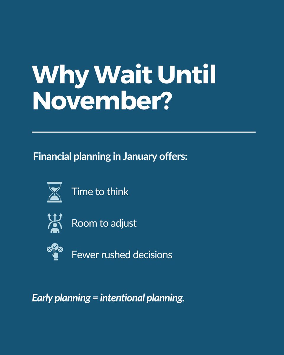 Planning feels stressful later in the year because options narrow.
January is different—there’s time to think and adjust.

See our January financial checklist: libertygroupllc.com/blog/your-janu…

#FinancialPlanning #EarlyYearMoves
