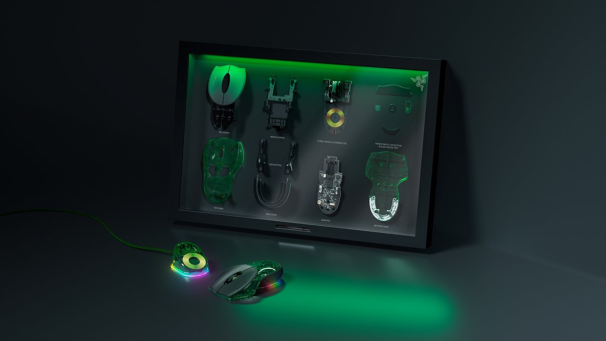 Razer's tweet photo. A closer look at what’s coming. 

Created exclusively for the Razer Boomslang 20th Anniversary Edition, the Collector’s Display Frame unveils the Boomslang from the inside out — revealing the intricate engineering that defined an icon. Designed to transform its inner beauty into a centerpiece worthy of any collector’s shelf or desk. https://t.co/N6hGYA5scu