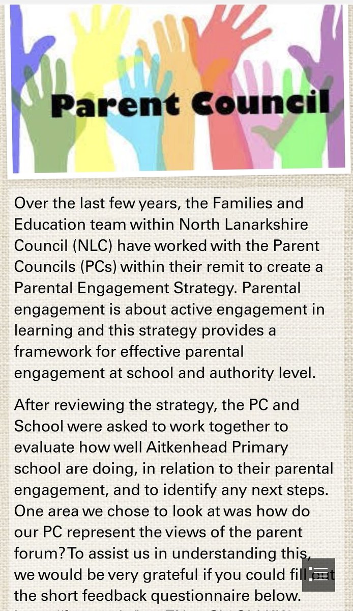 Aitkenhead PS Parent Council tweet media