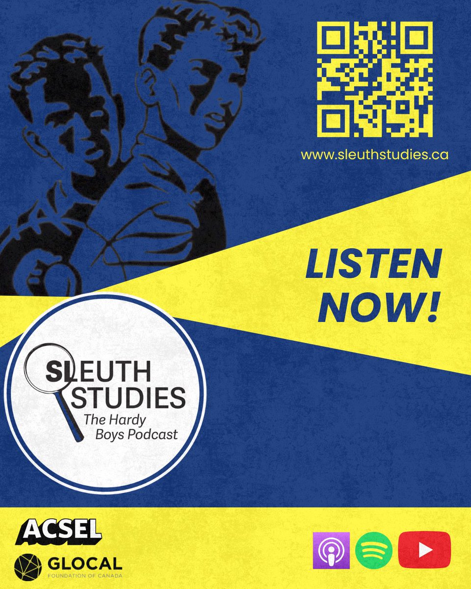 SleuthStudies's tweet photo. And just like that, it's here! 🥳 

The first three episodes of Sleuth Studies: The Hardy Boys Podcast are yours to enjoy on Spotify, Apple Podcasts, and YouTube 💙 

Happy listening, my friends! 

#SleuthStudiesPod #HardyBoys #Podcast #ListenNow https://t.co/ctMC5R3eLo