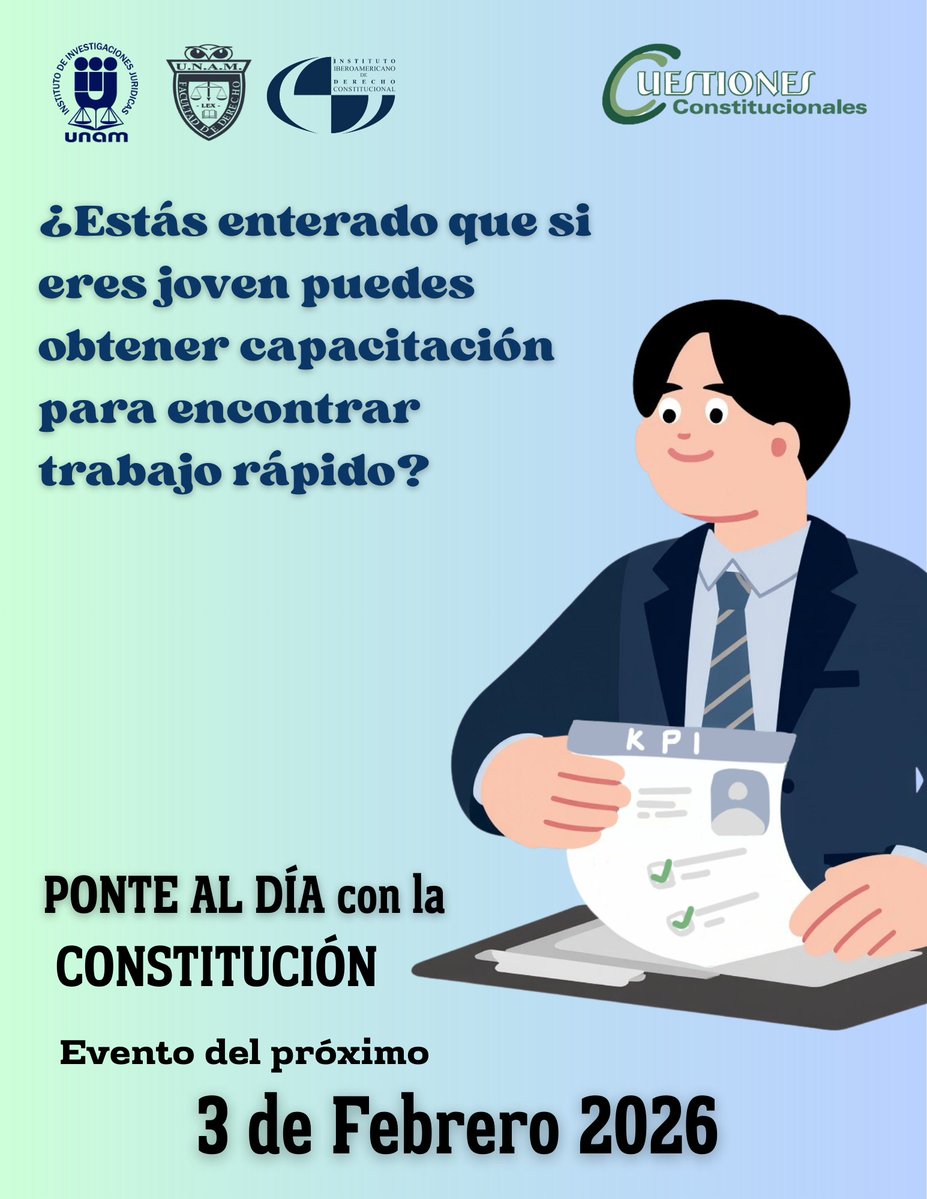 ¡Ponte al día Constitucional! Puedes registrarte en el siguiente enlace juridicas.unam.mx/actividades-ac…
<a href="/IIJUNAM/">Instituto de Investigaciones Jurídicas, UNAM</a> <a href="/DerechoUNAMmx/">Facultad de Derecho</a> <a href="/IIDCUNAM/">Instituto Iberoamericano de Derecho Constitucional</a>