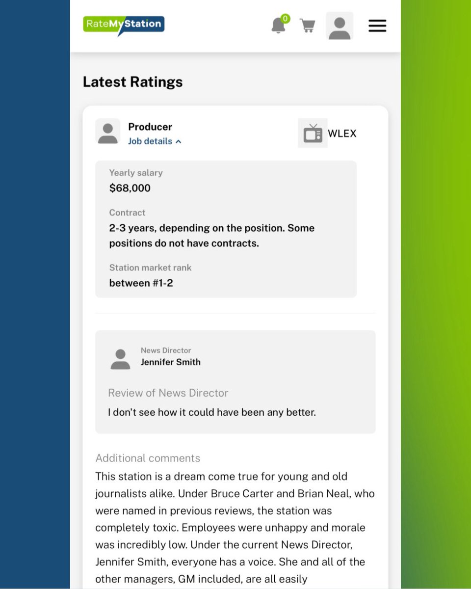 RateMyStation's tweet photo. 📣 NEW RATING JUST POSTED…

A complete 180° turnaround at @LEX18News! What used to be called “completely toxic” is now being called a dream come true under new leadership 👏🏾👏🏽👏🏻

See what it’s really like to work in news, by reading honest reviews from people who’ve been there https://t.co/cmRt7u49EA