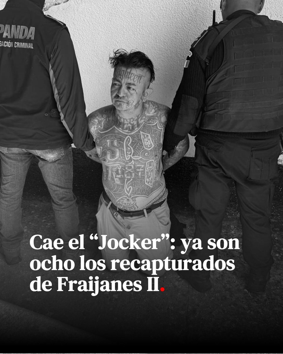🚨 Recapturan a otro pandillero fugado de Fraijanes II durante operativo.

Las autoridades reportan que es uno de los señalados por la evasión de 20 reclusos.

crnnoticias.com/cae-otro-de-lo…